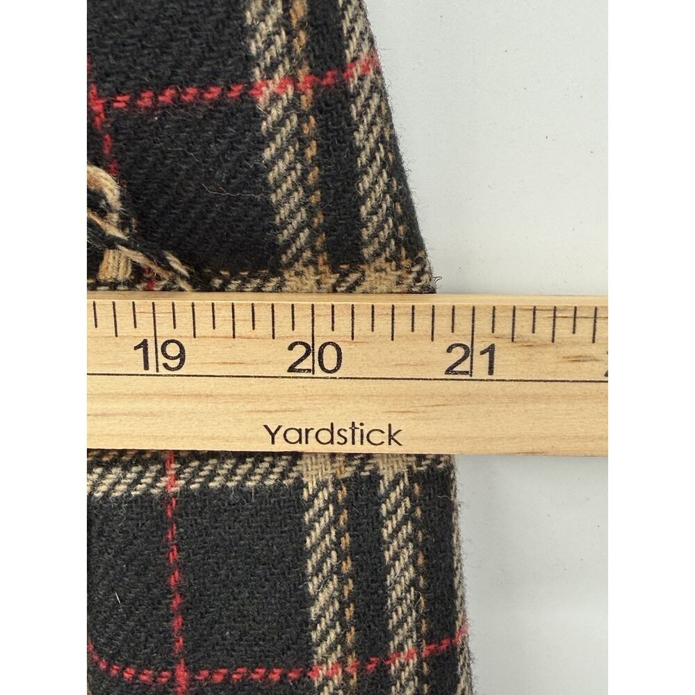 Sag Harbor Petite Plaid Wrap Skirt Wool Blend Fringe Size 14 Classic - Picture 6 of 10